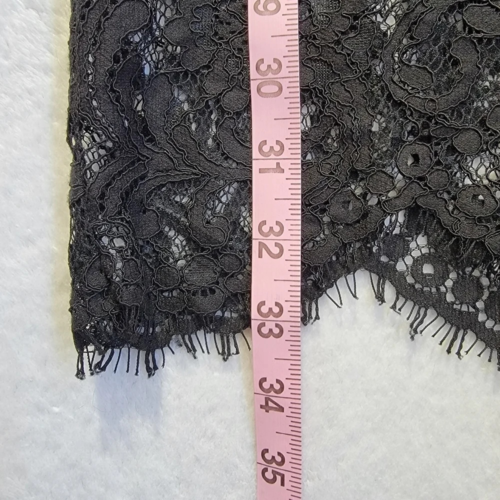 Wilfred Aritzia Short Sleeve Black Lace Scalloped Hem Dress No Liner Size M - Picture 11 of 11
